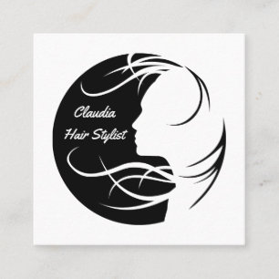 Personlig Hair Stylist, Affärskort Fyrkantigt Visitkort