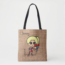Personlig Hair Stylist Bag Caricature blonde Tygkasse