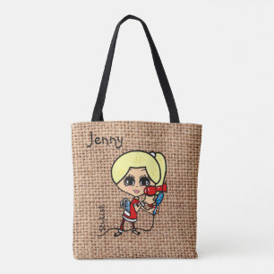 Personlig Hair Stylist Bag Caricature blonde Tygkasse