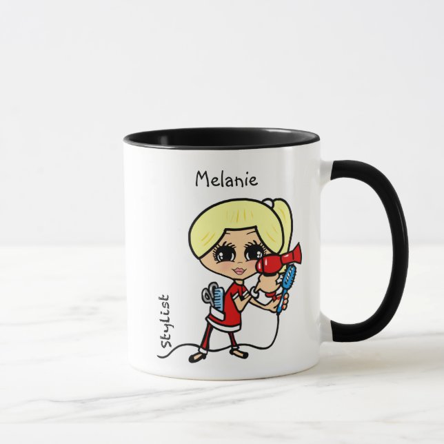 Personlig Hair Stylist Mugg Caricature Blonde (Höger)