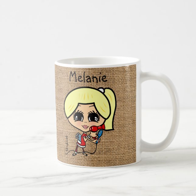 Personlig Hair stylist Mugg Caricature blonde (Höger)