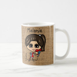 Personlig Hair stylist Mugg Caricature brunette