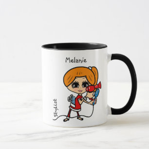 Personlig Hair Stylist Mugg Caricature Red Head