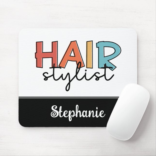Personlig Hair Stylist Retro Hairdresser Gift Musmatta (Med mus)
