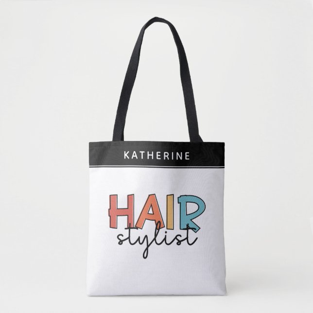 Personlig Hair Stylist Retro Hairdresser Gift Tygkasse (Framsida)