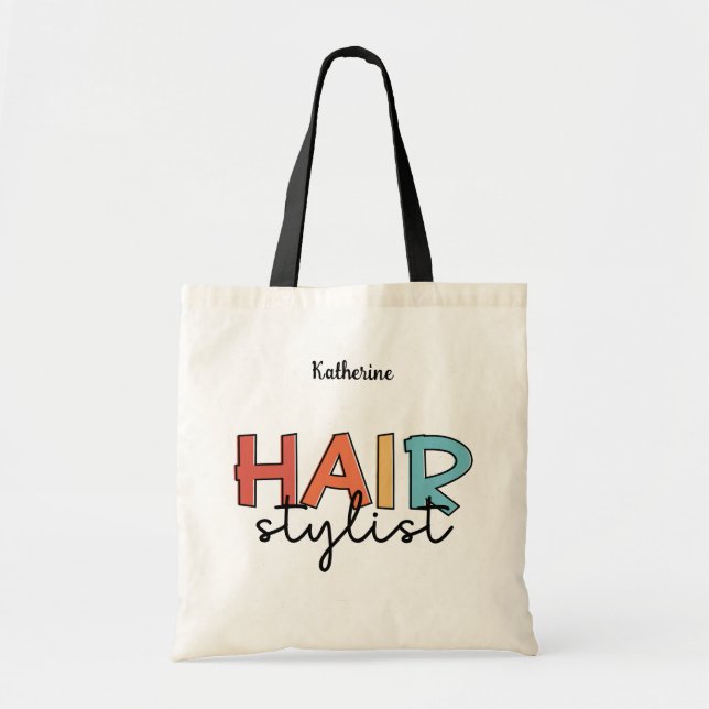 Personlig Hair Stylist Retro Hairdresser Gift Tygkasse (Framsidan)