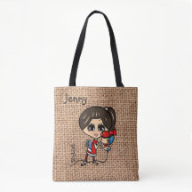 Personlig Hairdresser Bag Caricature brun