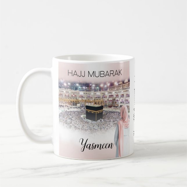 Personlig Hajj Mubarak Kaffe Mugg Hajj Gift (Vänster)