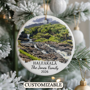 Personlig Haleakalā Nationalpark Anpassad Hawaii Julgransprydnad Keramik