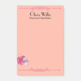 Personlig "Håll dig fokuserad. Håll dig flytande" Post-it Block