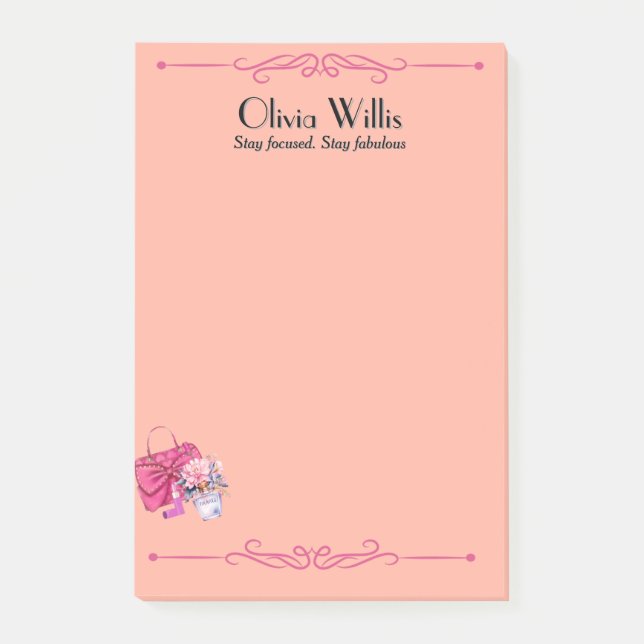 Personlig "Håll dig fokuserad. Håll dig flytande"  Post-it Block (Framsida)