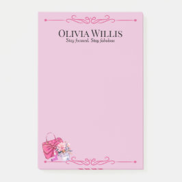 Personlig "Håll dig fokuserad. Stanna vid Rosan Post-it Block