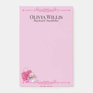 Personlig "Håll dig fokuserad. Stanna vid Rosan Post-it Block