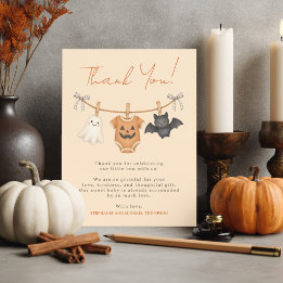 Personlig Halloween-bebisdusj Little Boo Tack Kort