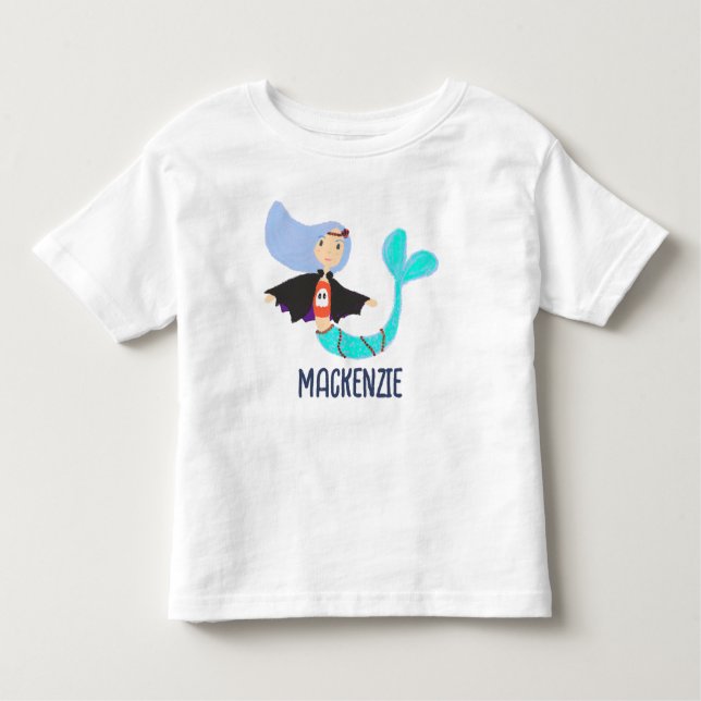 Personlig Halloween Birthday Sjöjungfru Vampire T Shirt (Framsida)