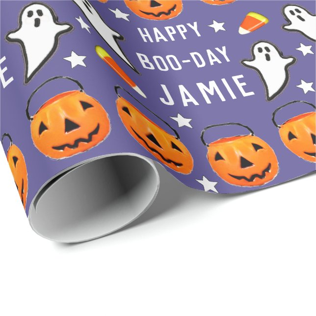 Personlig Halloween Birthday Wrapping Papper Presentpapper (Rullad Hörn)