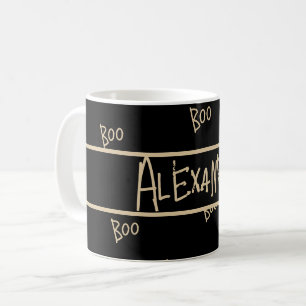 Personlig Halloween boo svart och guld Kaffemugg