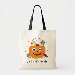 Personlig Halloween Bus eller godis Bag för barn Tygkasse