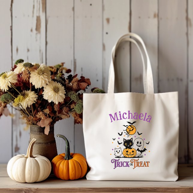 Personlig Halloween Bus eller godis Bag Tygkasse (Skapare uppladdad)
