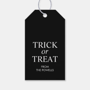 Personlig Halloween bus eller godis Presentetikett