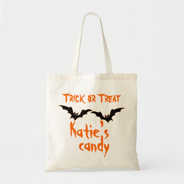Personlig Halloween Candy Bag Tygkasse (Framsidan)
