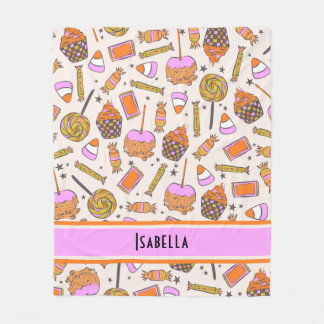 Personlig Halloween Candy Retro Groovy Blanket Fleecefilt