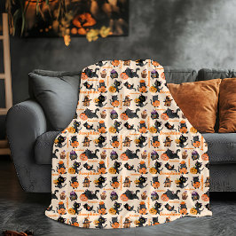 Personlig Halloween Cat Blanket - Cute Cat Fleecefilt