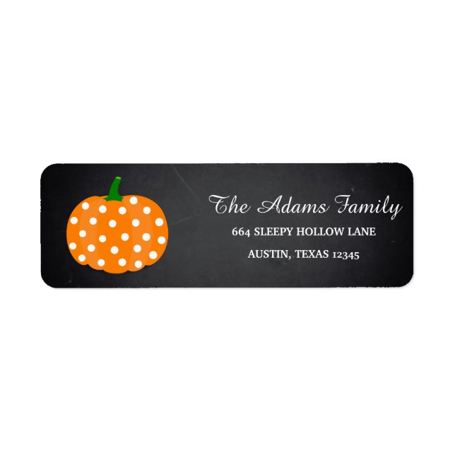 Personlig Halloween Chalkboard Little Pumpkin Returadress Etikett (Framsidan)