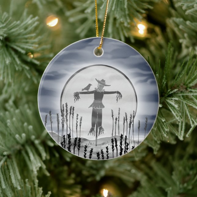 Personlig Halloween Creepy-Fågelskrämman Ornament (Träd)
