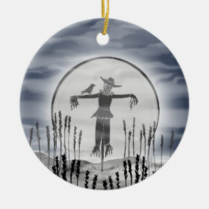 Personlig Halloween Creepy-Fågelskrämman Ornament