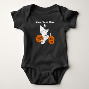Personlig Halloween Cute Cat Baby Bodykostym T Shirt