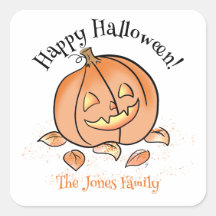 Personlig Halloween-dekal Söt Jack o Lantern