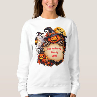 Personlig Halloween Familjenamn Pumpa Spöke W T Shirt