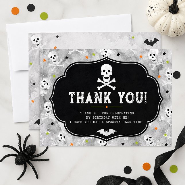 Personlig Halloween födelsedags tacksamhetskort Tack Kort (Thank You Card)