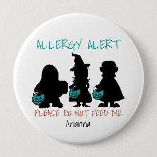 Personlig Halloween Food Allergy Alert Kids Knapp