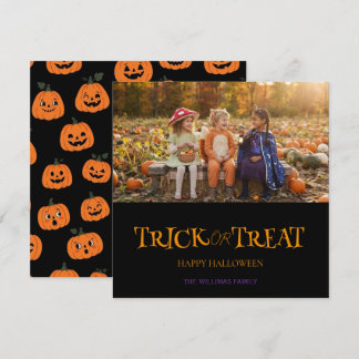 Personlig Halloween fotokort | Bus eller godis Kort