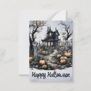 Personlig Halloween Haunween House Anteckningskort