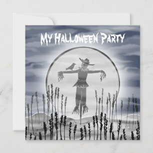 Personlig Halloween Horror Creepy Fågelskrämma Inbjudningar