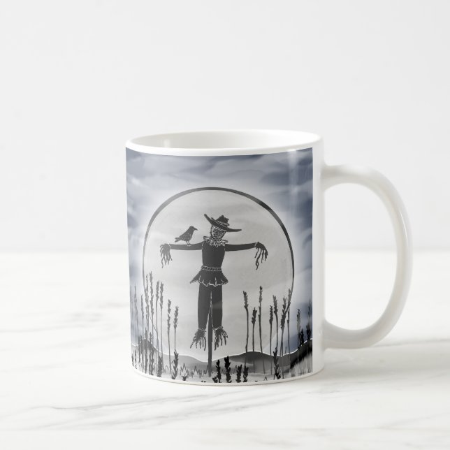 Personlig Halloween Horror Creepy Fågelskrämma Mug Kaffemugg (Höger)