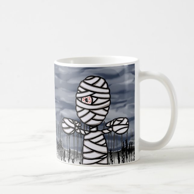 Personlig Halloween Horror Creepy Mummy Mugg (Höger)