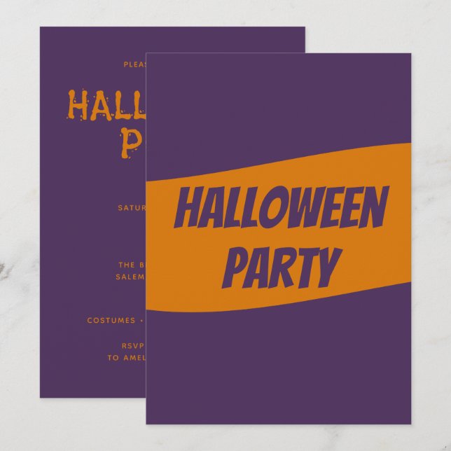 Personlig Halloween inbjudan kort (Fram/baksida)