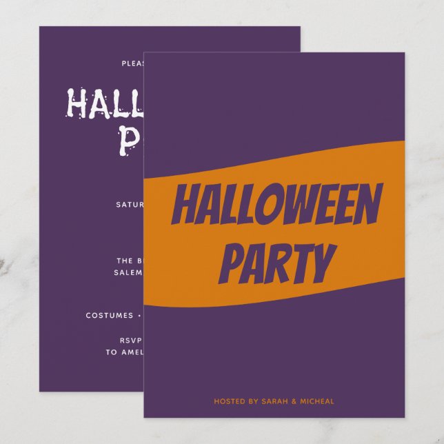 Personlig Halloween inbjudningskort (Fram/baksida)
