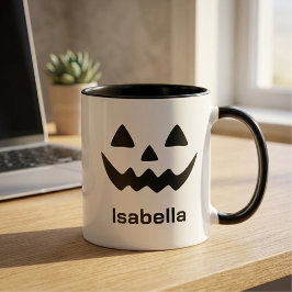 Personlig Halloween Jack O Lantern Pumpa Ansikte Mugg