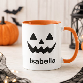 Personlig Halloween Jack O Lantern Pumpa Ansikte Mugg