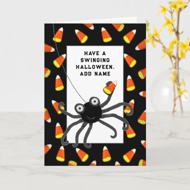 Personlig Halloween Kort (Gul blomma)