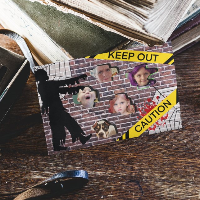 Personlig Halloween-kort med familjefoton Vykort (Skapare uppladdad)