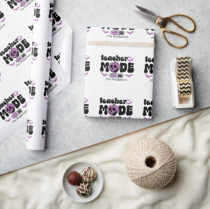 Personlig Halloween-lärare "Mode On" och äpple Presentpapper