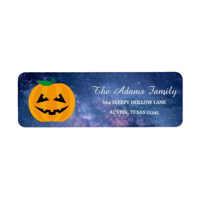 Personlig Halloween Liten Pumpa Returadress Etikett (Framsidan)