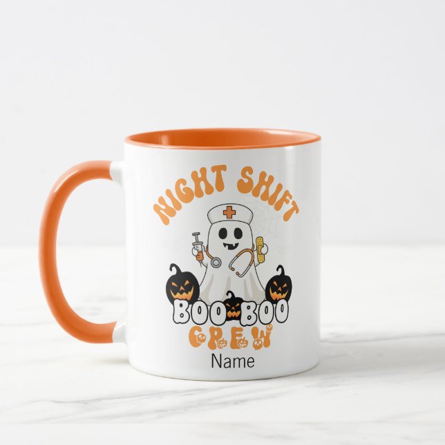 Personlig Halloween Nurse - BOO BOO Crew Mugg (Vänster)