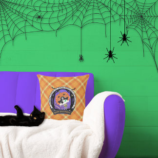 Personlig Halloween Orange Rutig Pirat Skelett Kudde